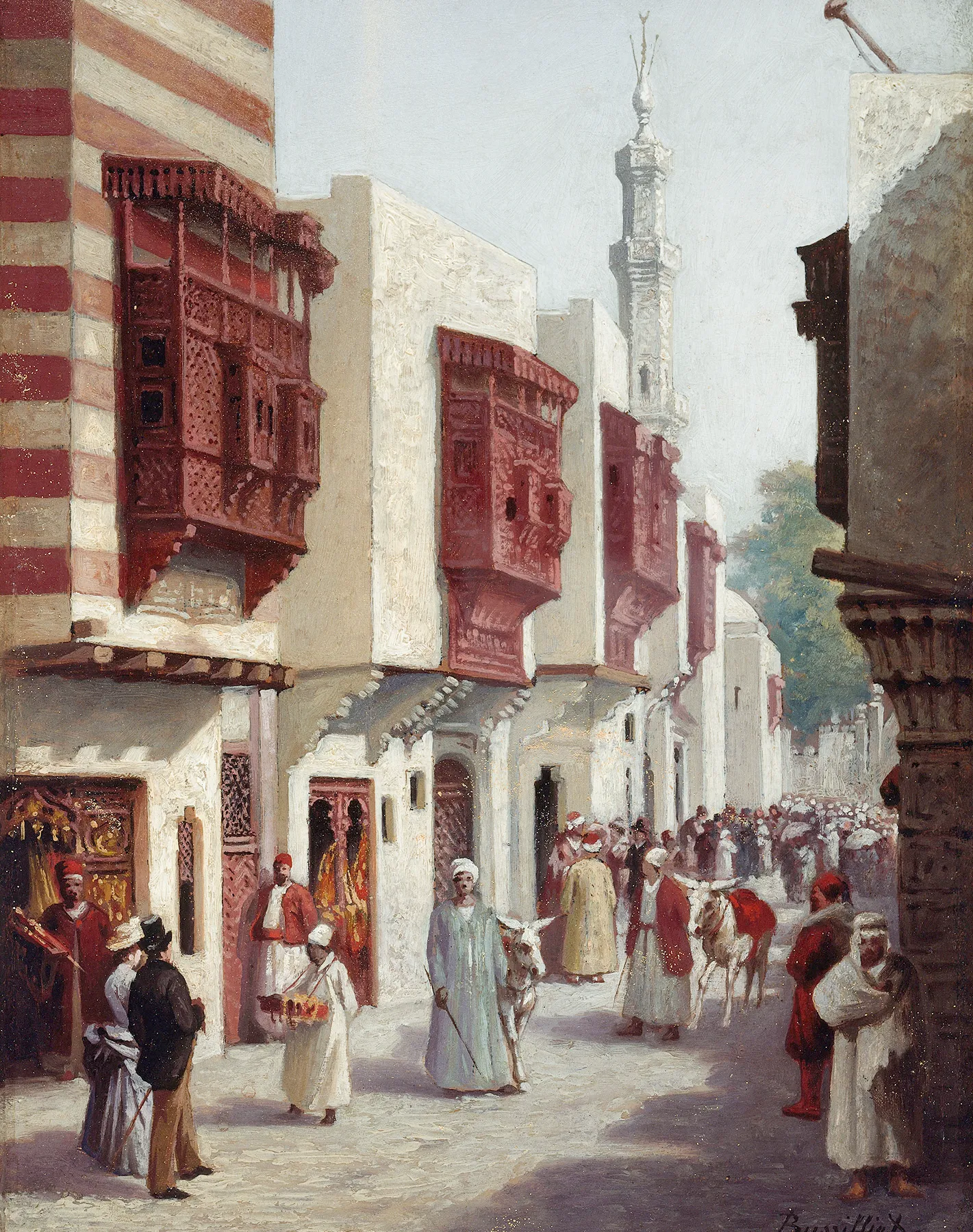 カイロの道 (Rue de Caire) は万博の目玉展覧の一つで、50人のエジプト人ロバ引きとロバを実際にカイロから連れ込んで配置した街道レプリカであった。